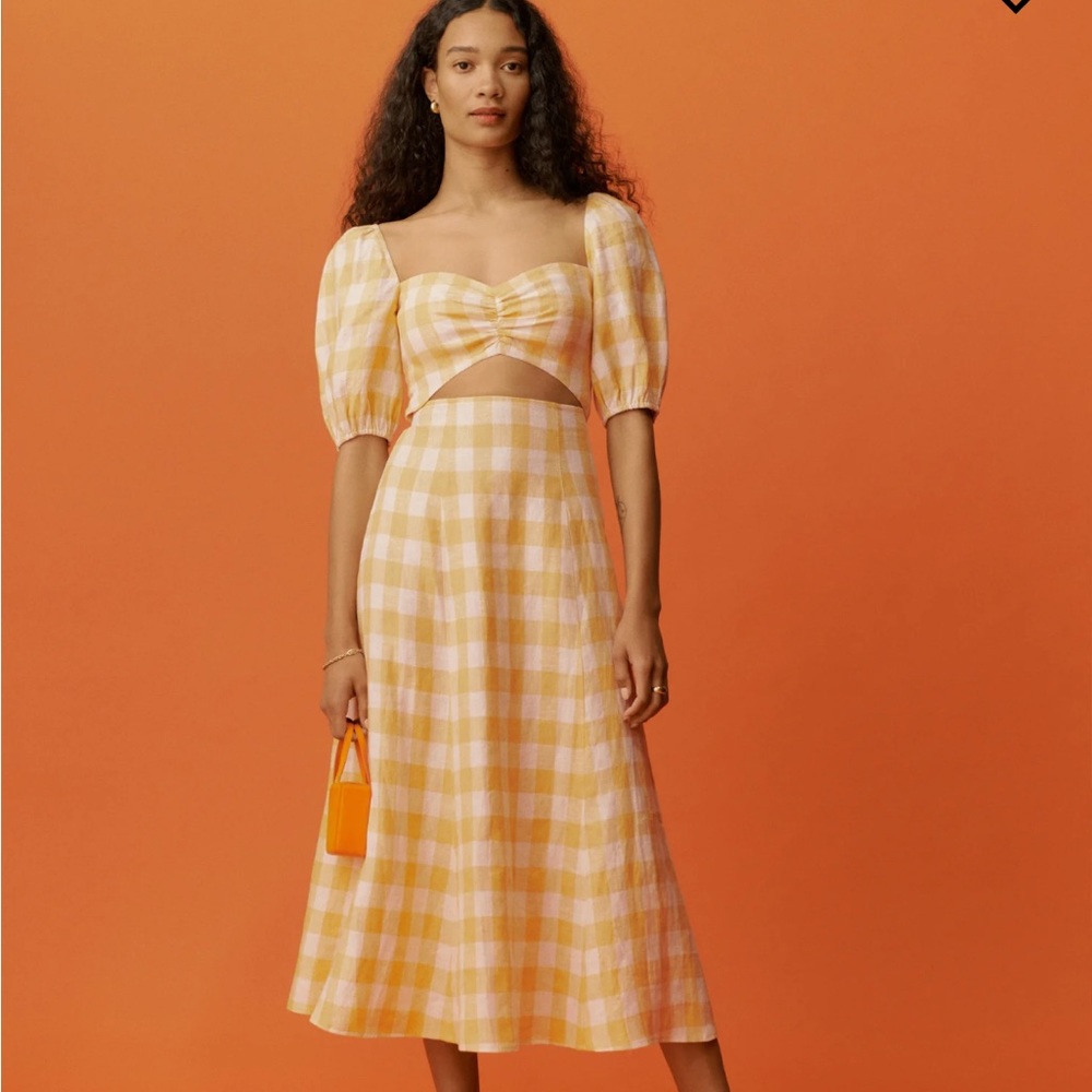 NWT Reformation Pompano Dress gingham print size 8